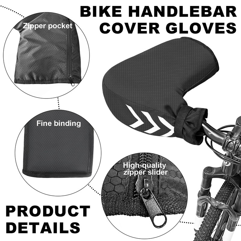 Relwears Bike Handlebar Covers Winter Waterproof Bicycle Gloves Warm