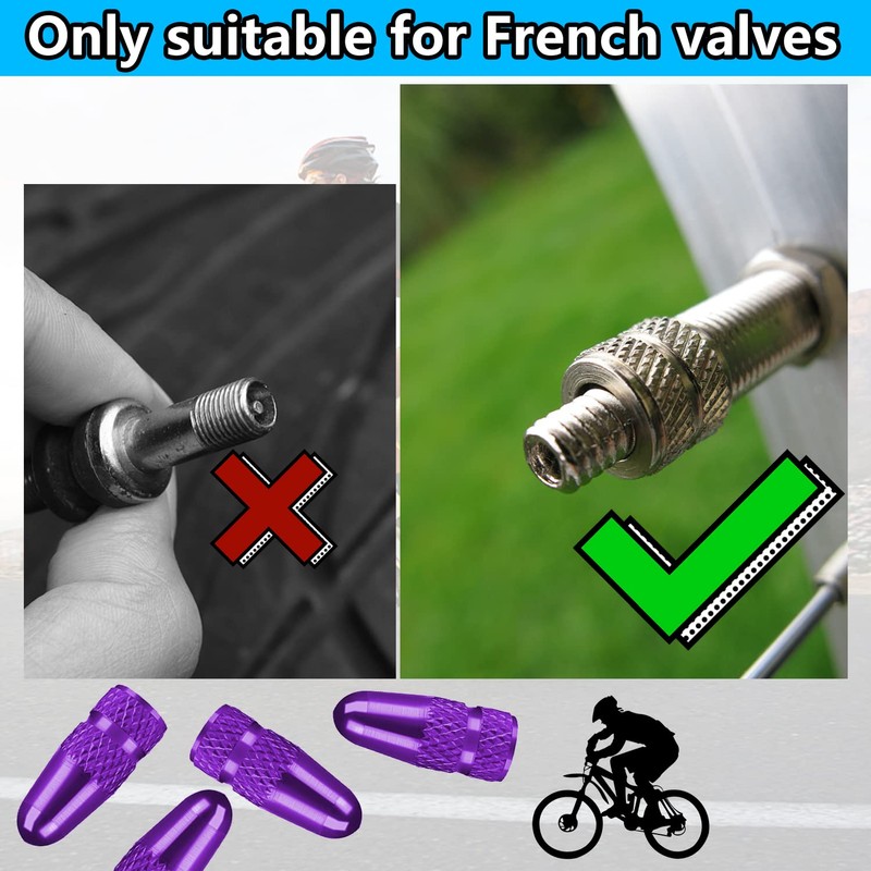BOROLA Presta Valve Caps 4 Pack Anodized Aluminum Alloy Bicycle