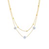 Fashion Jewelry Stainless Steel Flower DaisyFlower Necklace Double Layering Necklace