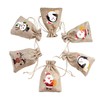 FINGOOO 12 Pieces Jute Burlap Gift Bag Pouches Drawstring Bag