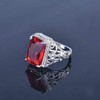 Elegant Huge Natural 3.5Ct Tanzanite 925 Silver Ruby Engagement Rings