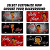 Novelty Vanity Plate Metal Sign with Custom Background Options