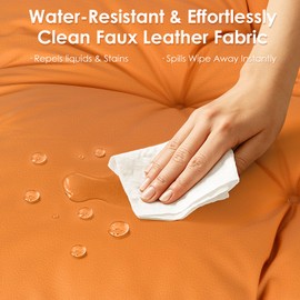 35" x 23" x 4.7" Water-Resistant Faux Leather Dog Bed for Crate, High Resilience Foam Large Dog Beds, Soft Comfy Kennel Pad with Non-Slip Bottom, Pet Beds for Medium and Large Breed, Easy to Clean