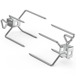 Onlyfire 6102 Stainless Steel Grill Rotisserie Forks(1-Pair)-Fits for Weber 3/8" and 5/16" Square Spit Rods