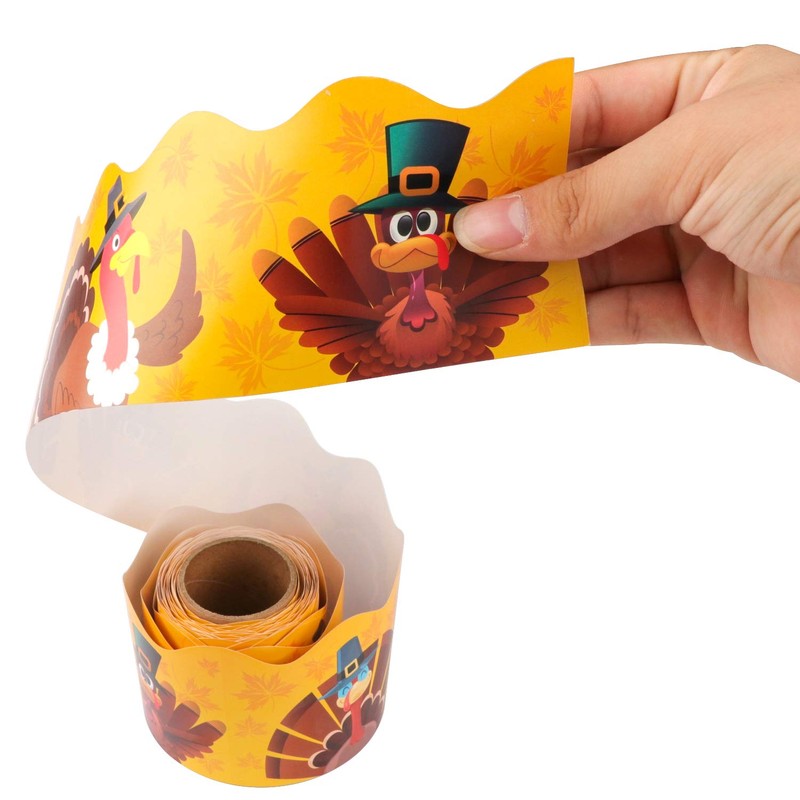 Thanksgiving Turkey Theme Bulletin Board Border Trim for Classroom Decoration