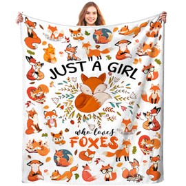 Manta de Zorro para Mujeres y Niñas, Manta Suave y Ligera de Franela, Manta de Regalo para Amantes de Zorros, Ropa de Cama para Niños y Adultos, 50 x 40 Pulgadas