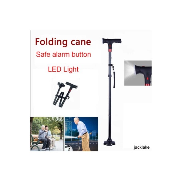 Unbranded Collapsible Walking Sticks With Alarm And LED Adjustable Height
