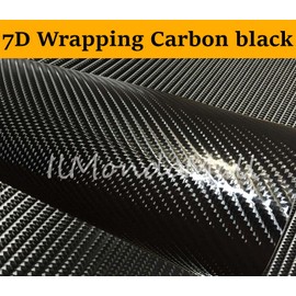 IlmondoMall 7D Black Carbon Style Carbon Sheet Real Carbon Wrapping Sheet (59.8 x 013.8 inches (152 x 035 cm), Black)