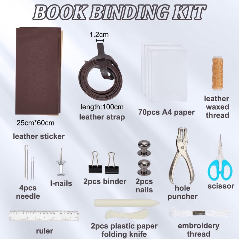 WEBEEDY Bookbinding Kit for Beginners DIY Leather Journal Bookbinding Set
