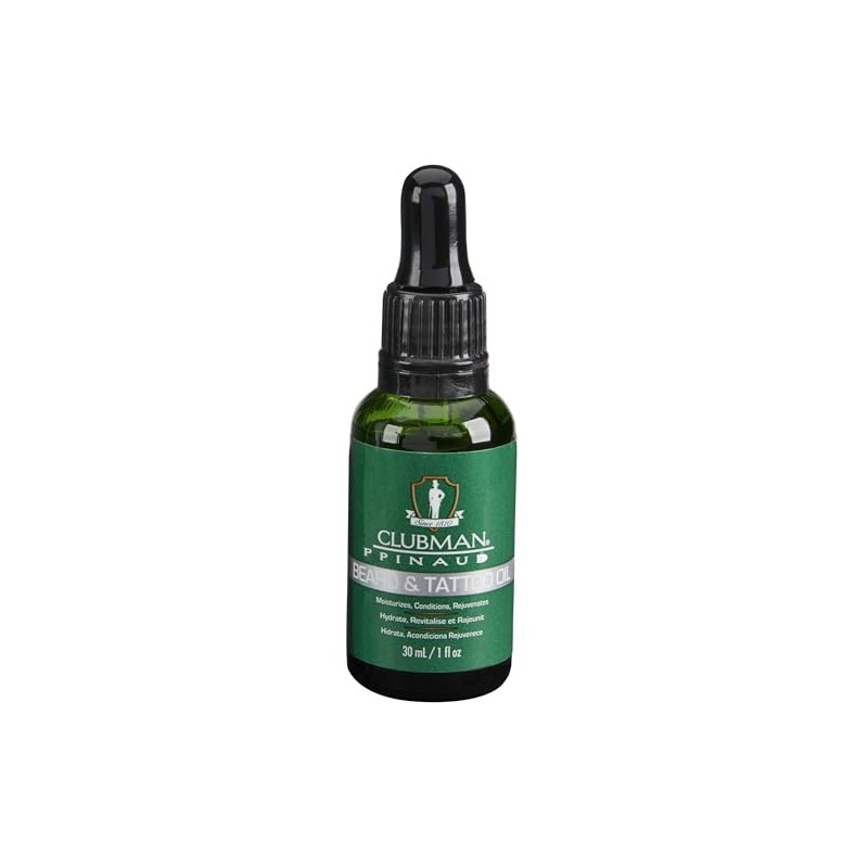 Clubman Beard and Tattoo Oil, 1 Ounce