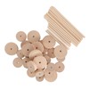 Unfinished Wood Wheels DIY Polished Round Wheel Wooden Pieces for