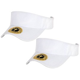 TOP HEADWEAR TopHeadwear Summer Adjustable Visor, White 2 Pack