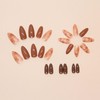 Almond Fake Nails Medium Press on Nails Snake with Cross