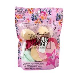 32 Pieces Latex Free Assorted Cosmetic Foundation/Concealer Blending Sponges (Floral Bag)