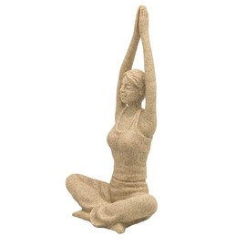 ANCLLO Statues Sculpture Figurines Statuettes, Creative Resin Sideways Prayer Yoga Girl Character Figurines Collectible for Indoor Living Room Office Home Decor #12091