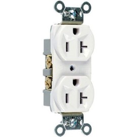 Legrand Pass & Seymour CRB5362WCC12 20 Amp Construction Specification Grade Duplex Receptacle Outlet, Back and Side Wire, White (1 Count)