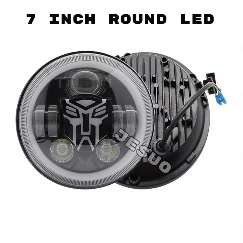 JESUO For Dodge D100 D200 D300 Pickup 7inch Round LED