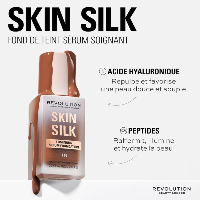 Makeup Revolution, Skin Silk Serum Foundation, Light to Medium Coverage,