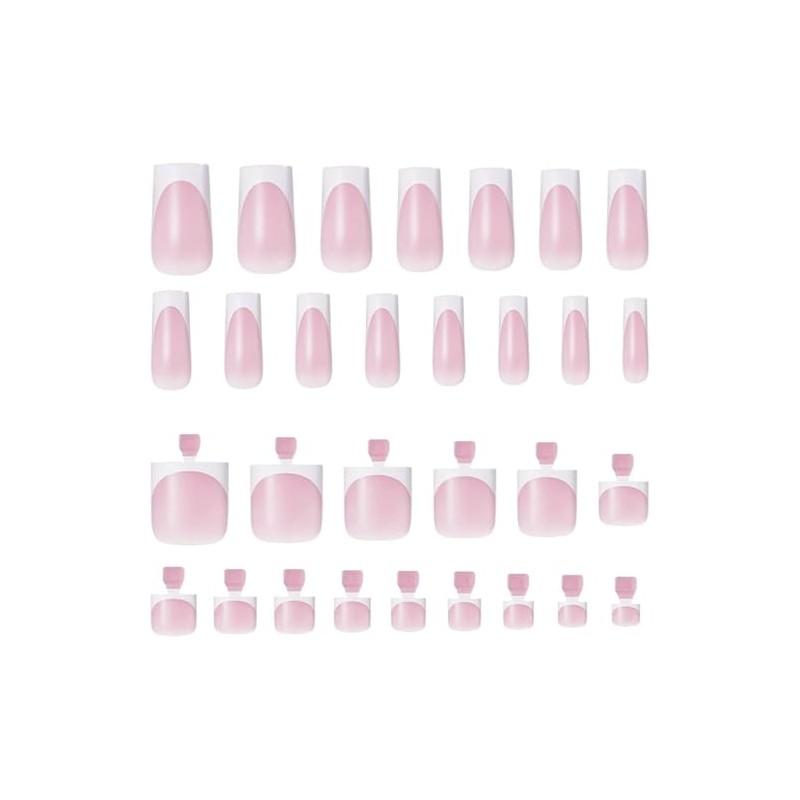 60 Uñas Postizas - French Tip Blancas Para Manos Y