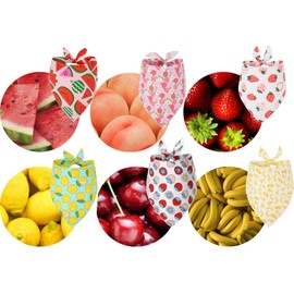 Summer Dog Bandana with Fruit Pattern, 6 Pack Pet Scarf for Small Medium Dogs