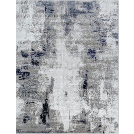 Livabliss Houda Modern Abstract Area Rug, 7'10" x 10'3", Silver/Charcoal