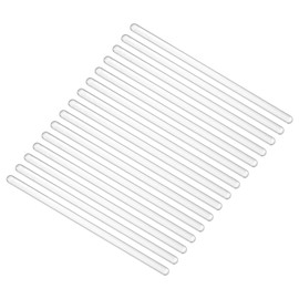 PATIKIL 15pcs High Boron Silicate Glass Stick 5.9" Length 8mm Diameter Double Ended Round Mixing Stick for DIY Projects Laboratory Kitchen Science Transparent