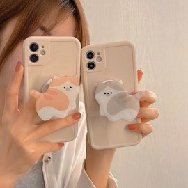 Cat Smart Tok Acrylic Finger Tok Grip Holder Beige 5ea