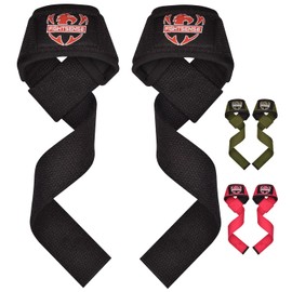 FIGHTSENSE Correas de levantamiento para levantamiento de pesas, correas de muñeca de gimnasio para hombres y mujeres, correas de levantamiento de pesas de algodón acolchado de neopreno para