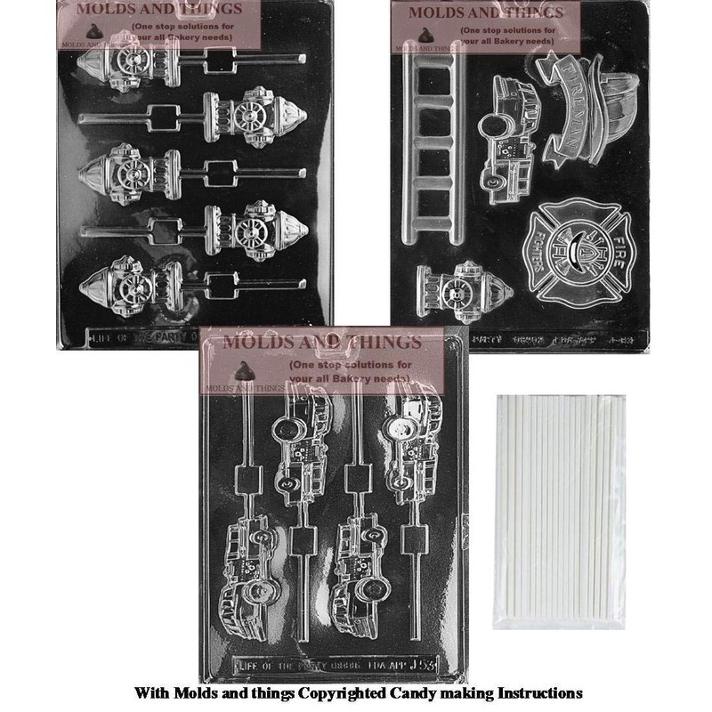 MOLDS AND THINGS Firefighter Chocolate Candy Molds - Firefighter Kit,