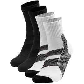 Occulto Men's Heel Spur Sports Compression Socks 2 Pack (Model: Ian), black white