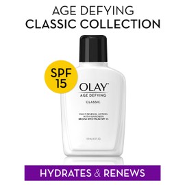 Olay Face Moisturizer by Olay, Age Defying Classic Daily Renewal Lotion, With Sunscreen, Classic,4 oz