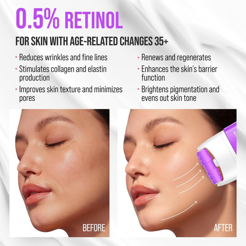 7DAYS Rejuvenating Face Cream with Retinol and Massager - 40ml
