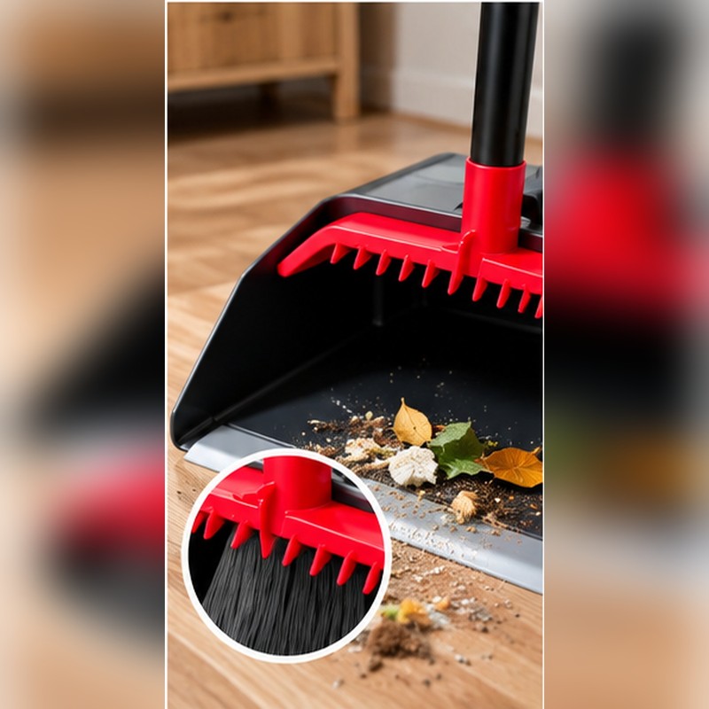 Long Handle Broom and Dustpan Set for Floor Cleaning –