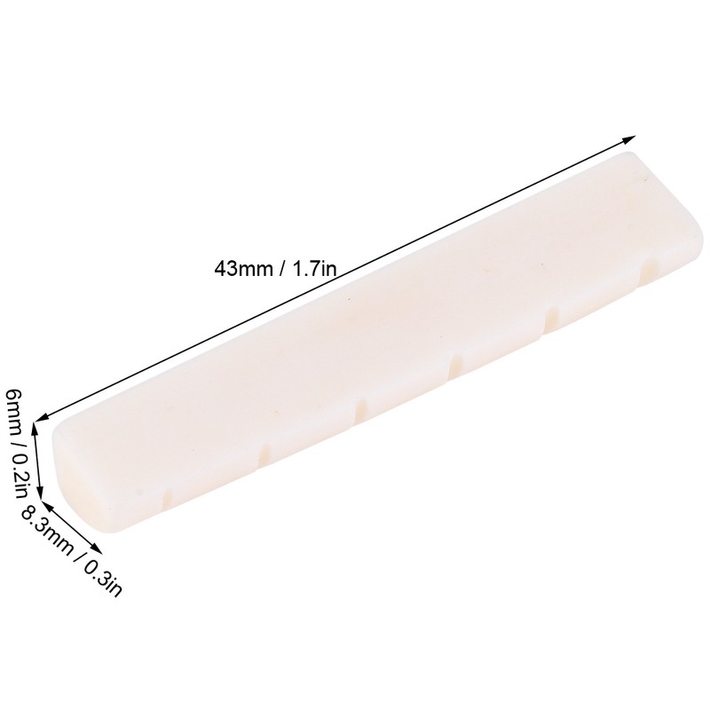 5Pcs Acoustic Wood Guitar Nut Ivory White Cow Bones Musical