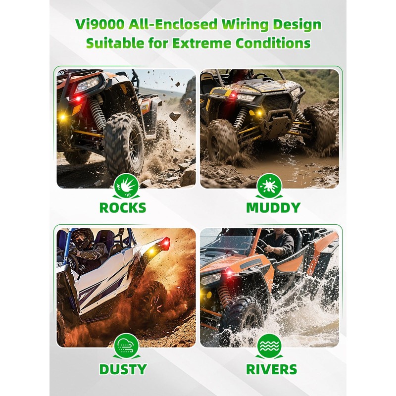 Vi9000 UTV Turn Signal Kit, Pre-Wired, Plug and Play Universal