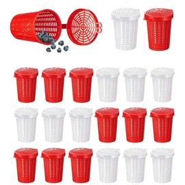 Songholee 20 Pcs Fishing Bait Cages – Heavy-Duty Plastic Feeder Traps for Effective Bait Dispersion, Secure Fishing Lure Holder for Freshwater & Saltwater Anglers (White and red)