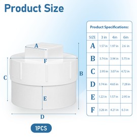4“ PVC Sewer Cleanout Adapter with Plug - Efficient Drainage Solution for Piping Systems, PVC DWV Flush Sewer Cleanout Cap for Drainage Piping System