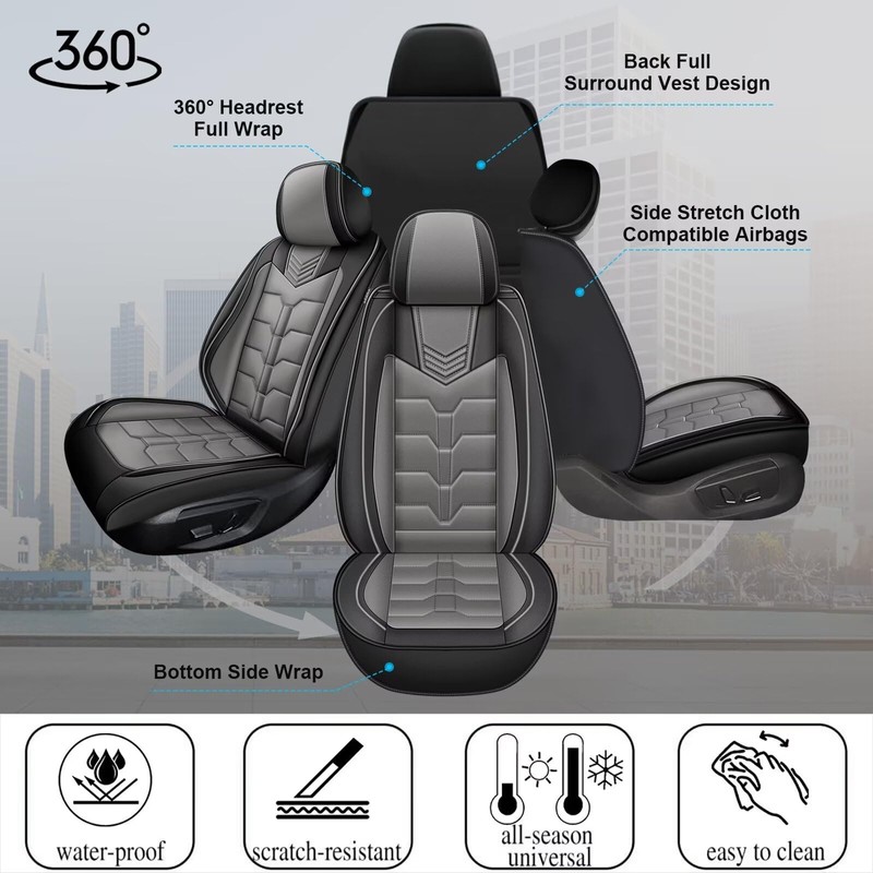 IKABEVEM Seat Covers Fit for Ford Maverick 2022-2025 Full Set