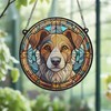 Image Industry Jack Russell Stained Glass Effect Suncatcher - Garden