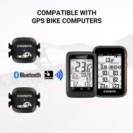 COOSPO Bicycle Cadence and Speed Sensor, Wireless Bluetooth ANT+ Bike RPM Sensor for Cycling Computers,Bike Cadence&Speed Sensor Compatible with IP67 /Rouvy/Openrider/Peloton/Wahoo/CooSporide