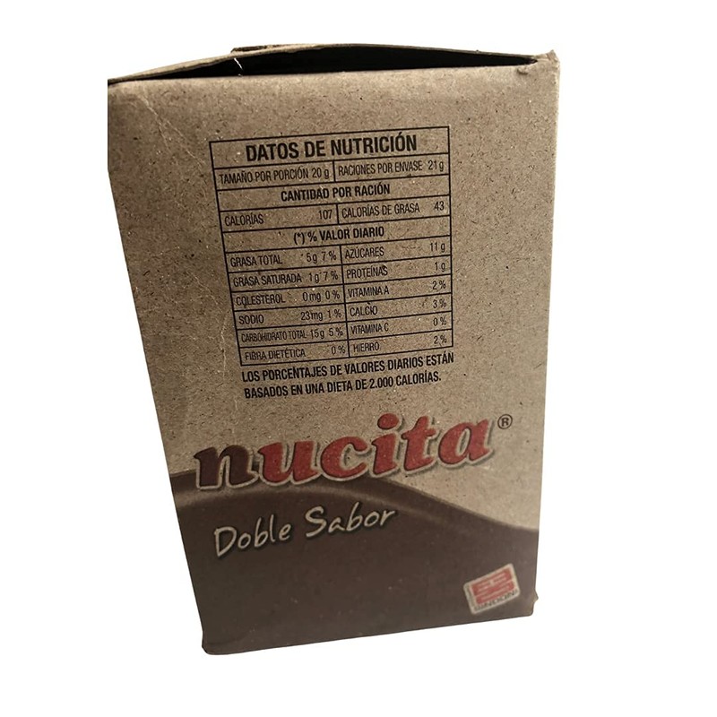 Sindoni Nucita Tubo Crema de Chocolate Dulce sabor Double Cream