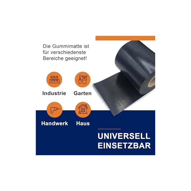 Wulkow Rubber Strips, 1 mm Thick, Choice of Width and