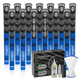 KINGRASP Premium Hybrid Golf Grips (13 Pack) - High Traction Rubber Golf Club Grips with Enhanced Feedback | Includes 13 Grips + 15 Tapes + 1 Rubber Vice | All-in-One Replacement Grip Kit for Golf Club