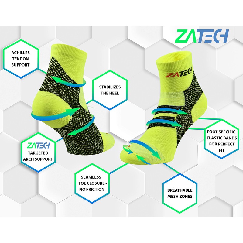 ZaTech Plantar Fasciitis Sock, Compression Socks. Heel, Ankle & Arch