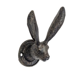 Fyne-Finds Rustic Hare Easter Bunny Coat Towel Hat Hook Vintage Bronze Metal Ornate Wild Animal Wall Door Hooks