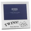 Silver Photo Frame with Black Wording - Twins! Twice the