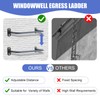 6-Rung Window Well Ladder, Heavy Duty Steel Basement Egress Ladder,