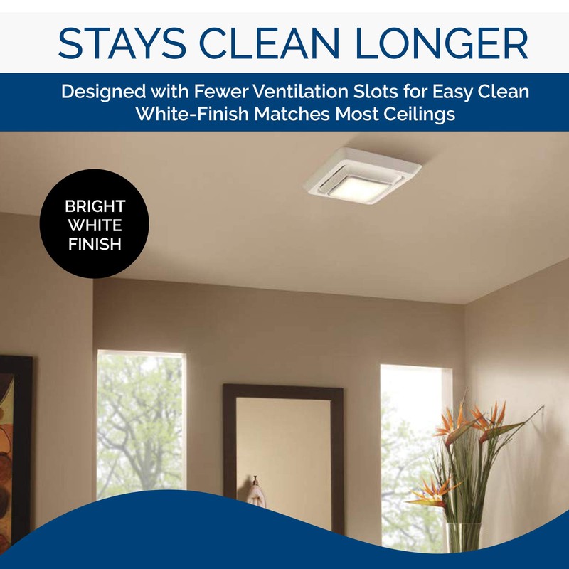 Broan-NuTone FG600S LED Lighted Grille Upgrade for Bathroom Ventilation Fans,