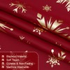 FRAMICS Christmas Curtains for Living Room, Gold Snowflake Foil Print