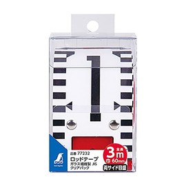 Shinwa Sokutei 77232 Rod Tape, Fiberglass, 1.8 ft (3 m), Width 2.4 inches (60 mm), JIS Clear Pack